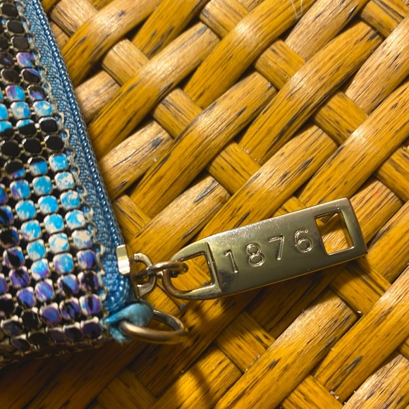 Whiting & Davis 1876 metal mesh bag, palm tree/Hawaiian print - Picture 5 of 5